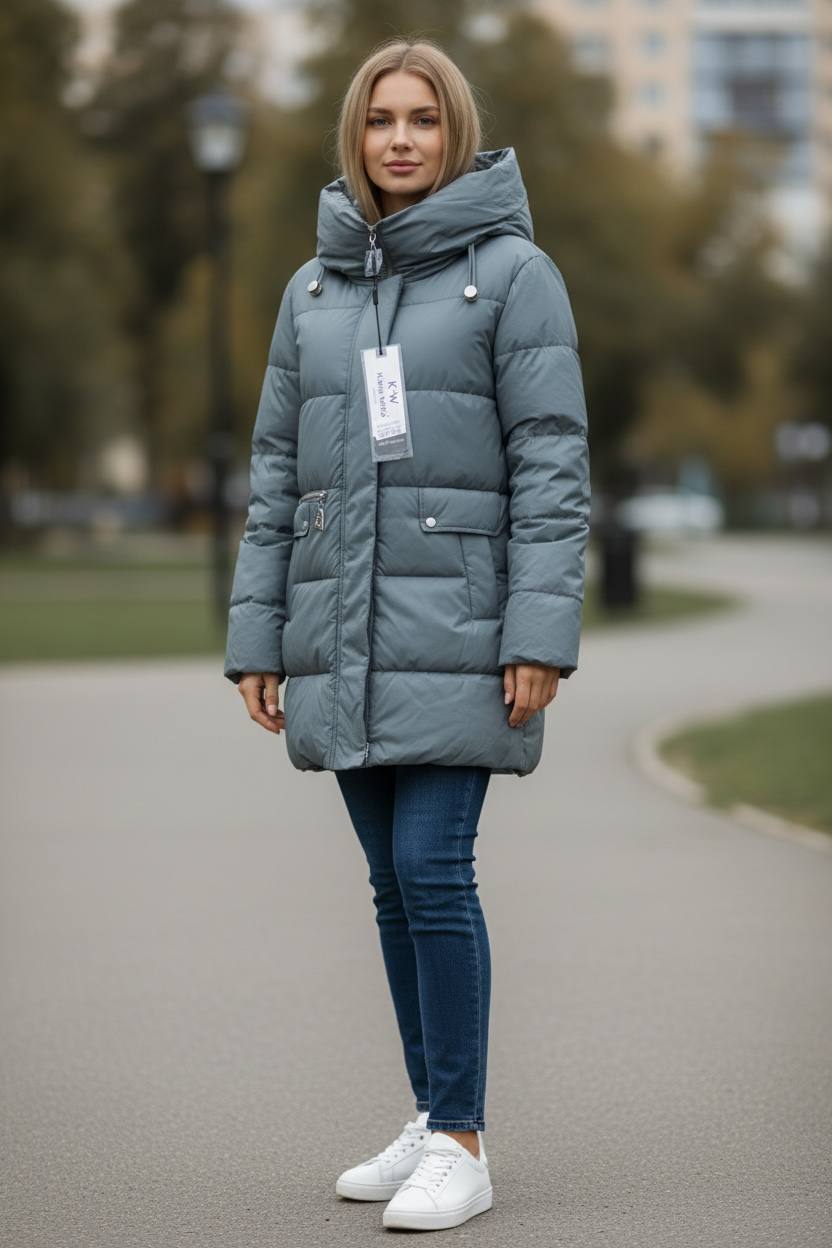 Жіноча зимова куртка сірого кольору